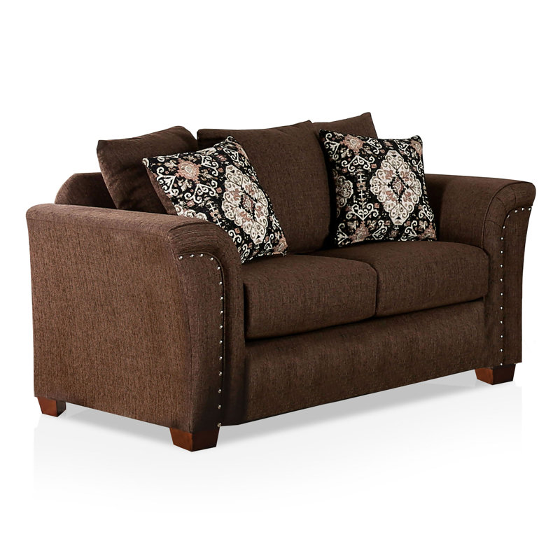 Canapé Mariano, Polyester chocolat, Brun, H 40 po x l 70 po x P 38 po