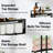 3 Tier Black Wall Mounted Towel Rack, with Storage Basket and Hooks, Rustproof Metal, for Bathroom