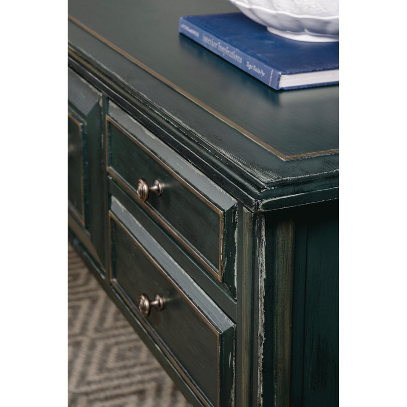 Charleston Green 48'' Rustic Wood Console Table with Storage
