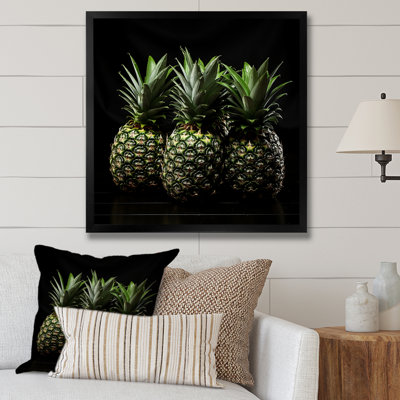 Vert et jaune ananas ananas - Art mural ananas