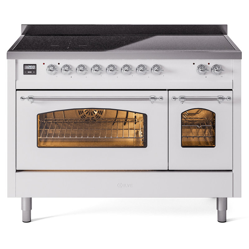 ILVE Nostalgie II 48 in Induction Range, White/Chrome