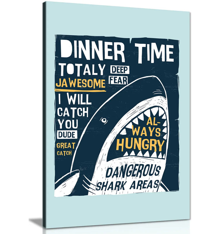 Hungry Shark - Wrapped Canvas Print, 76cm H x 51cm W