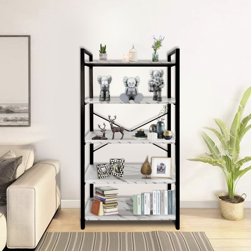 Étagère à livres en fer H 65,4 "x l 31,5" Johane, Noir
