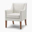 Audrey Upholstered Beige Check Fabric Wingback Accent Armchair - Classic Silhouette Design