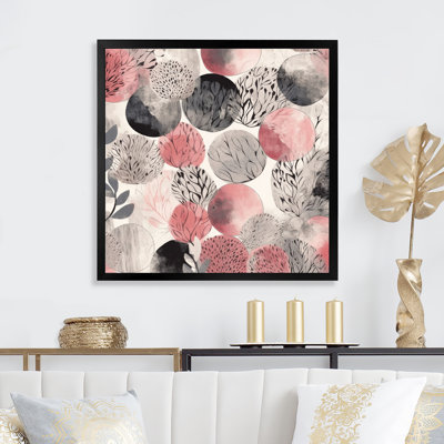 «Pink Grey Minimalims Fludity», impression sur toile encadrée