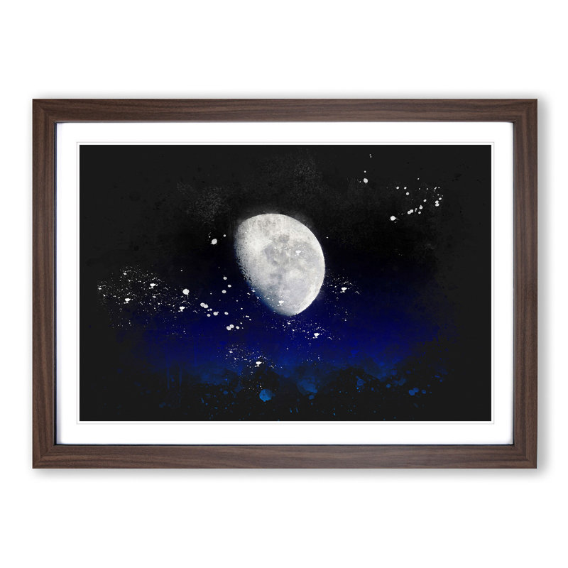 Close Up of the Moon - Picture Frame Graphic Art Print, 62cm H x 87cm W x 2cm D, Walnut Framed