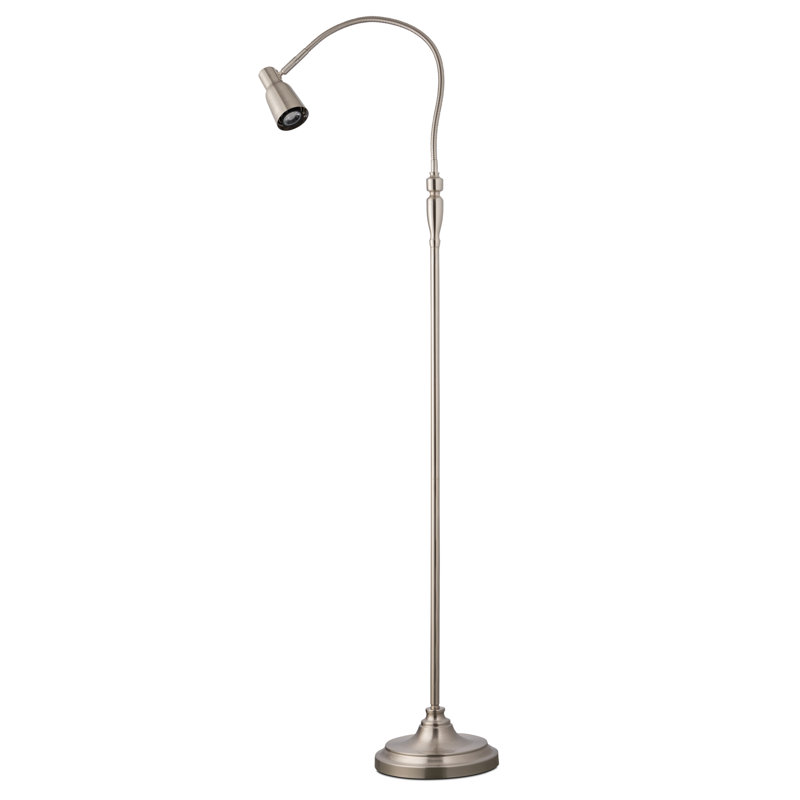 Lonniesha 190Cm Flexi Directional Optical Work Reading Craft LED Floor Lamp, Satin Silver