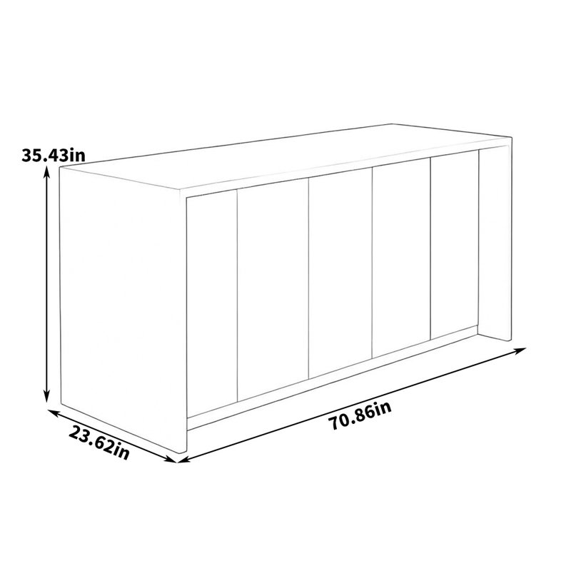 70.86-Inch Kitchen Island, White