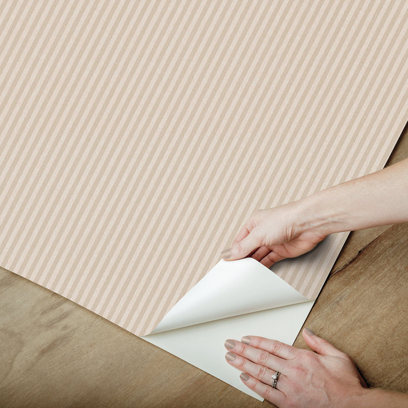 Papier peint à rayures Ticking, Cream
