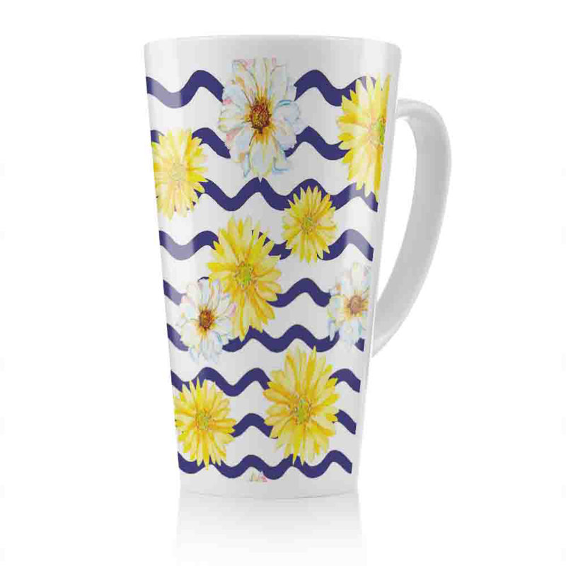 Flowers & Zig Zags Latte Mug