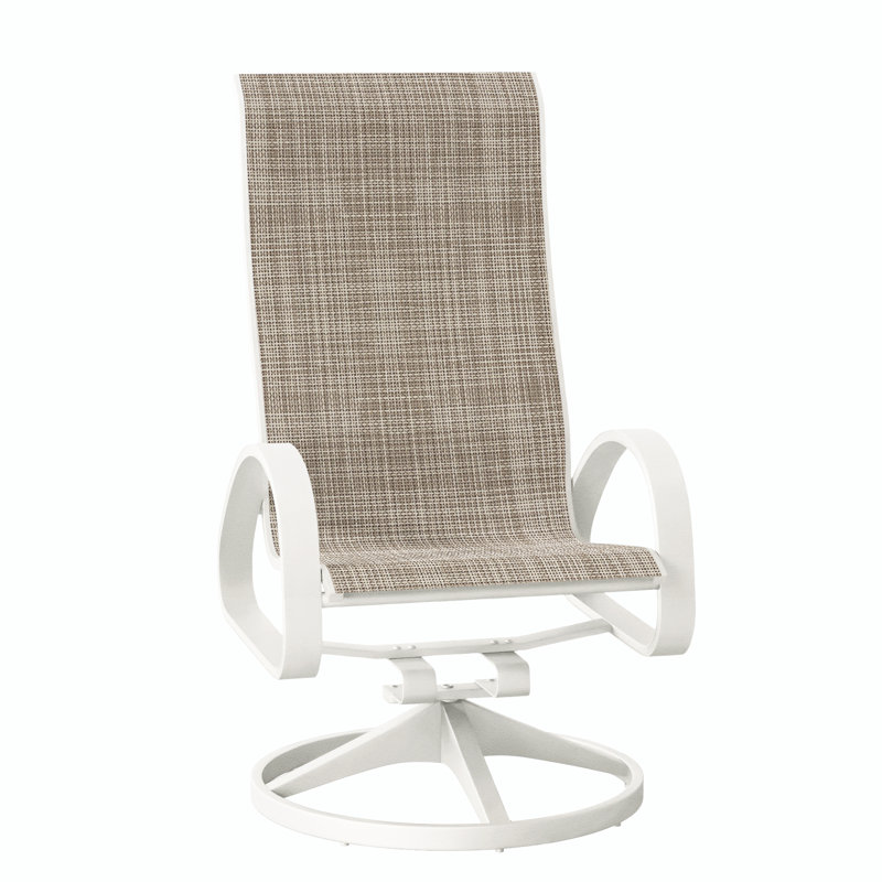 Fauteuil de patio pivotant Hiraku, Bristol taupe Sunbrella®, Neige texturée