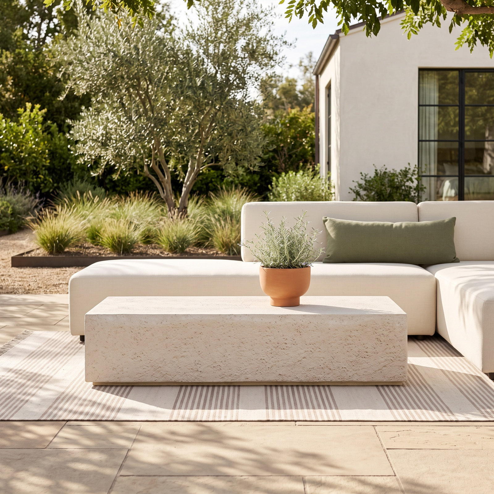 Aubrey 65 " Patio Table, Blanc White