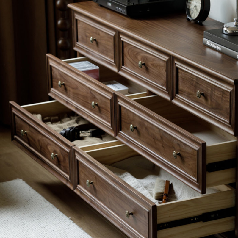Commode d'appoint en bois massif style rétro