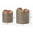 Laityn Pandan Chevron Storage Baskets with Leather Handle (Set of 2)
