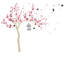 Décalcomanie murale Arbre en fleurs et oiseaux-632209326-632209322