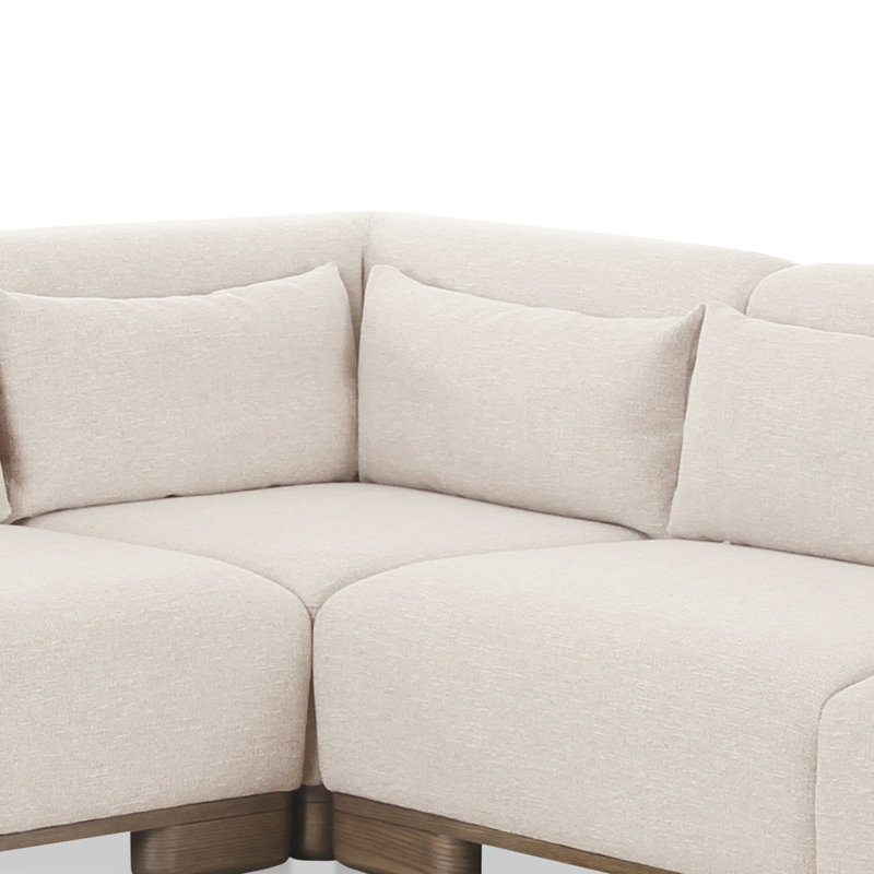 June Modular Sofa Performance Fabric, Beige, 30" H x 110" W x 110" D
