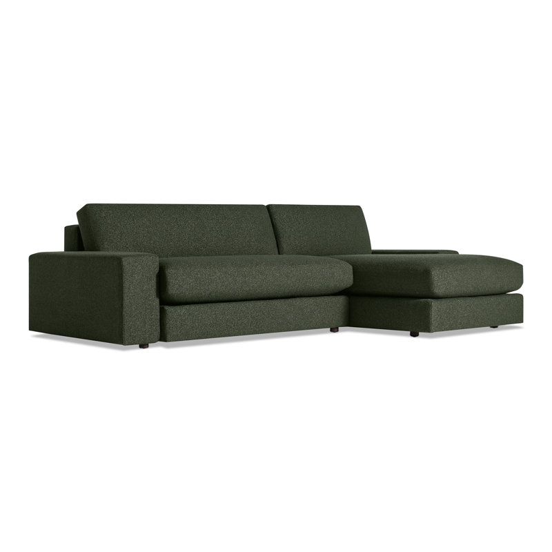 Esker Chaise Sectional, Afton Gray Basketweave, Right Hand Facing