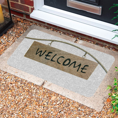 Paillasson durable en PVC antidérapant de 15,7 po x 27,6 po | Matériau 100% PVC résistant aux intempéries | Idéal pour une utilisation intérieure et extérieure, facile à nettoyer, design élégant pour les entrées de maison et les patios