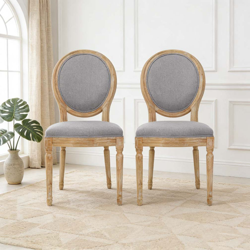 Ensemble de chaises de salle à manger, Gris clair, Brun