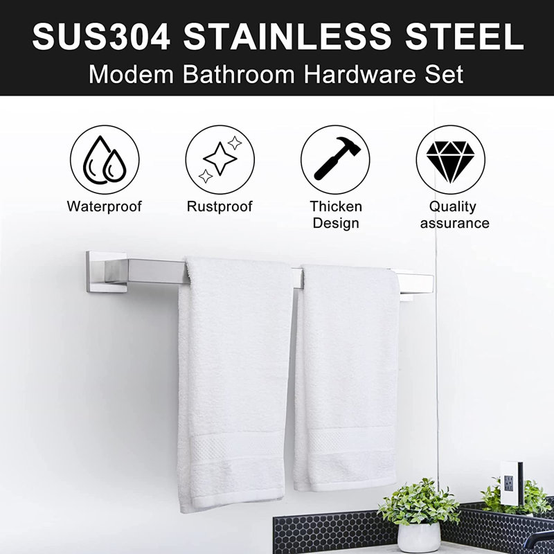 Ensemble de quincaillerie de salle de bain 3 pièces, Nickel brossé