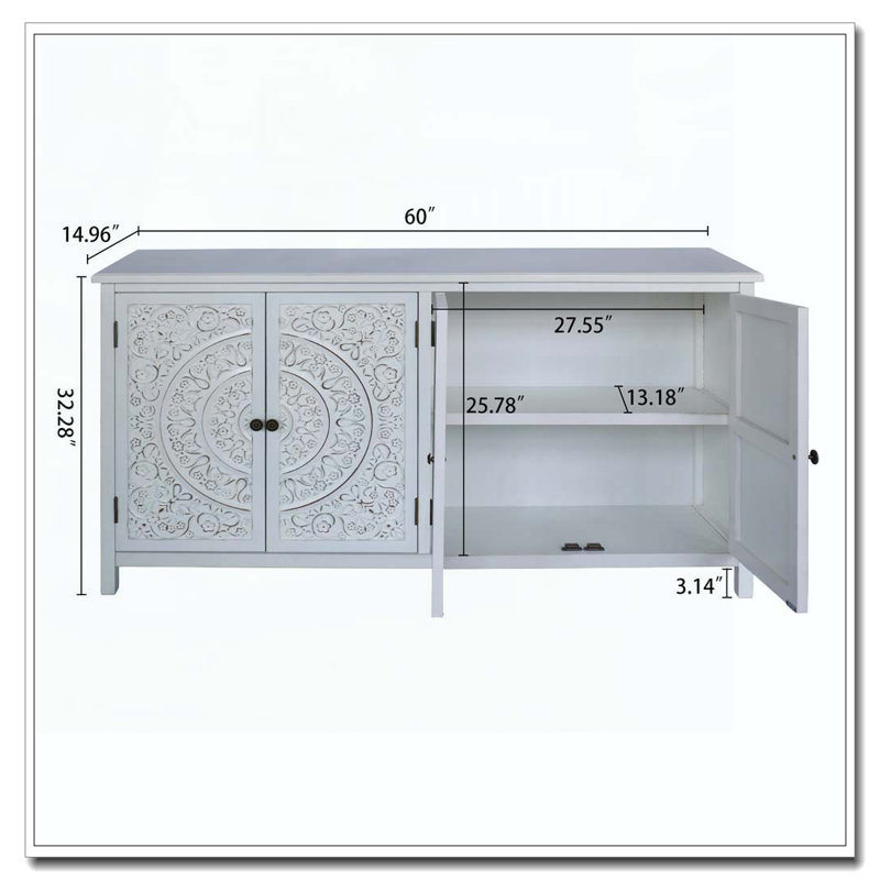 Armoire d'appoint 60 "avec 4 portes 60"