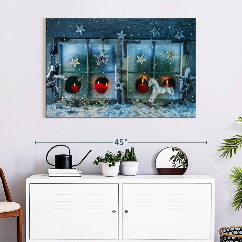 White Christmas Window, 26" H x 39" W