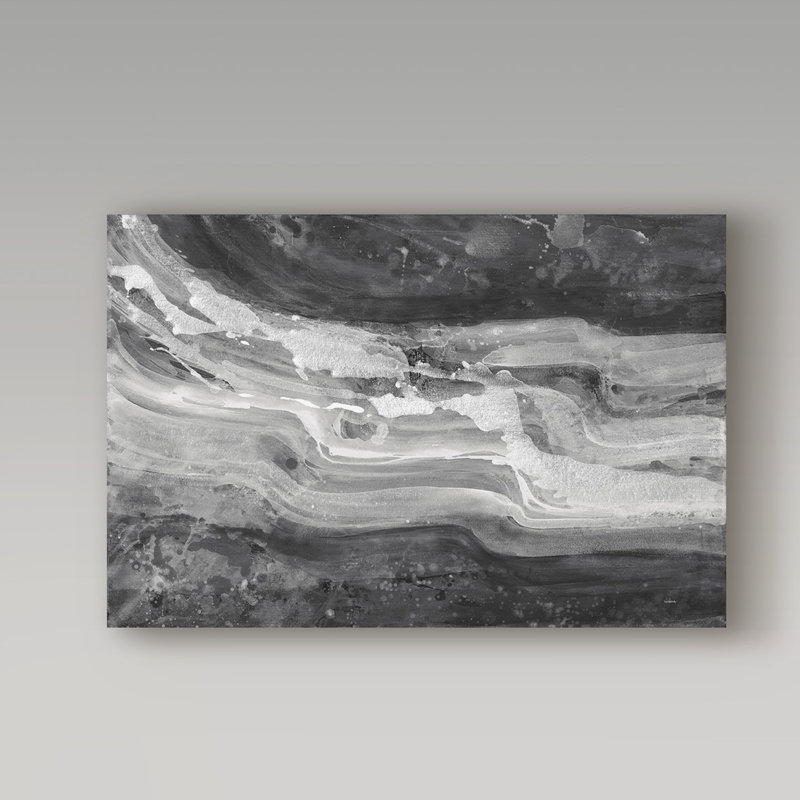 « currents gray », reproduction de peinture à l’acrylique sur toile tendue, H 22 po x l 32 po