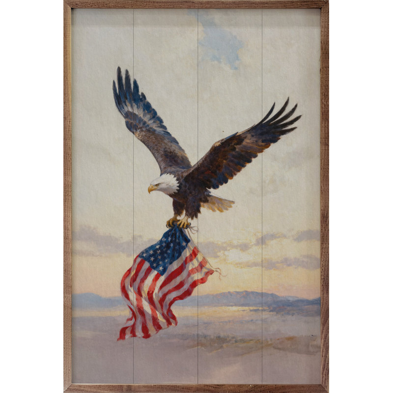 Patriotic Eagle Landscape, 8" H x 5" W