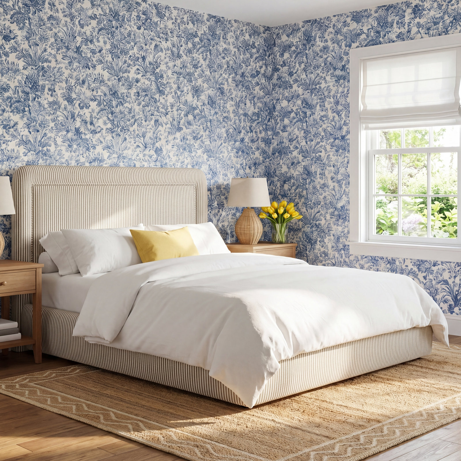 Stoffer Home x Cloth & Co. Marisa Bed, Jane Stripe Laurel, Full