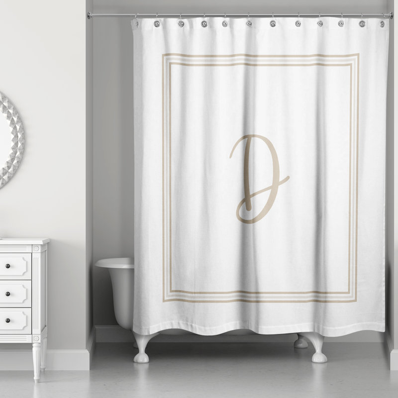 Rideau de douche simple , D, Beige