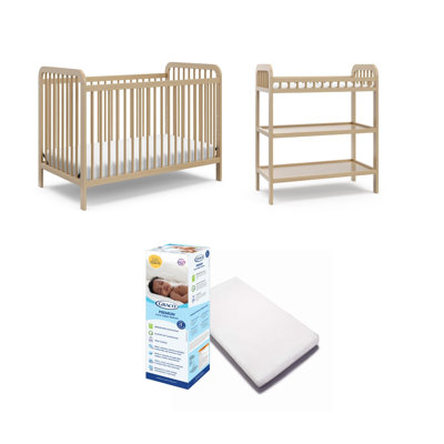 Ensemble de chambre de bébé et table à langer 3-en-1 avec matelas 3 pièces Storkcraft Pasadena