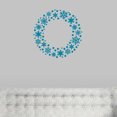 Décalcomanie murale couronne flocon de neige