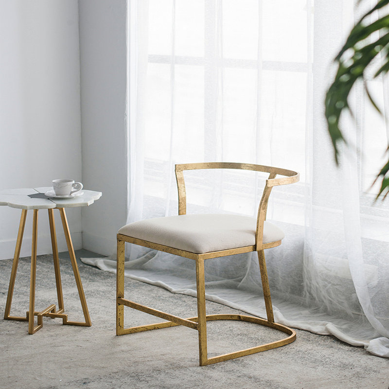 Basic Accent Chair, Distressed Gold