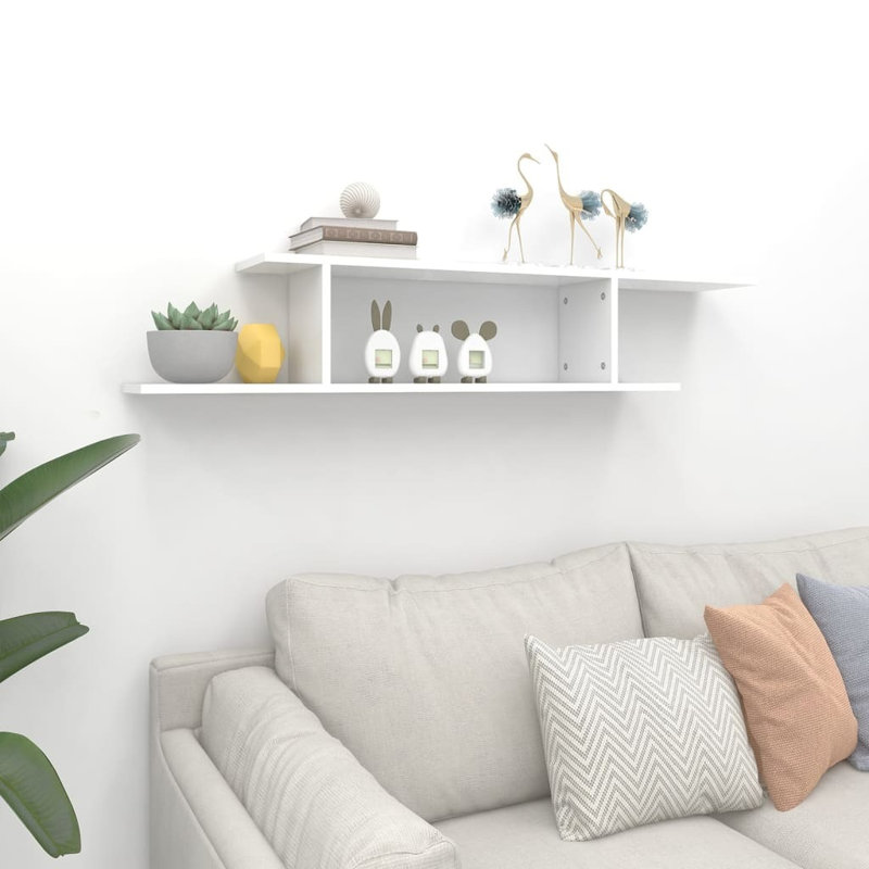 Aydeliz Unfinished Cube Shelf with Fireplace Included, White