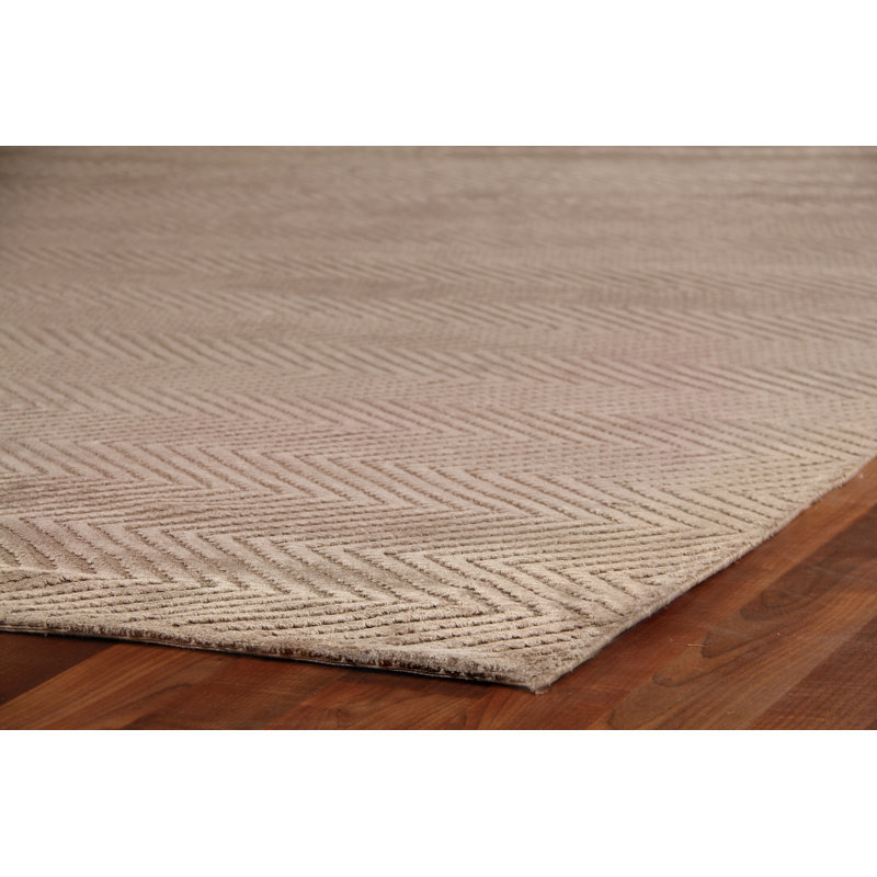 Honeycomb Chevron Area Rug in Khaki, Rectangle 12' x 15'