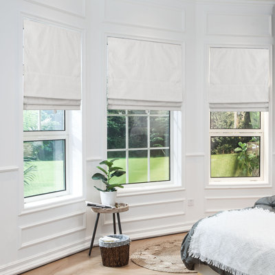Room Darkening White Roman Shade