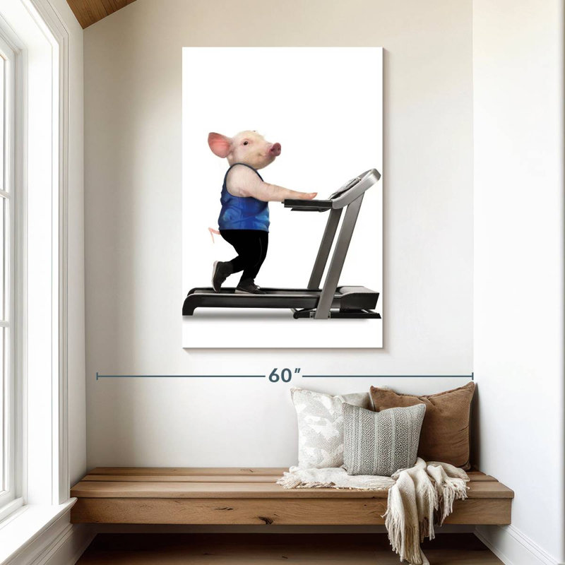 Pig On Treadmill, 48" H x 32" W