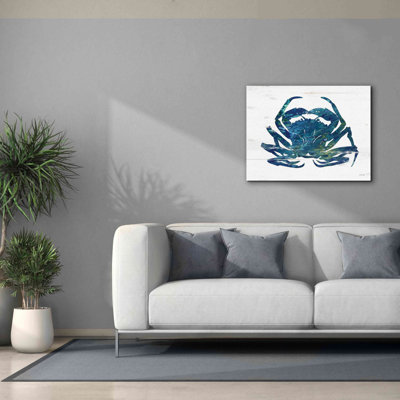 'Blue Coastal Crab' by Cindy Jacobs, Canvas Wall Art