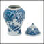 Pot à gingembre classique en porcelaine de 21 x 39 cm (8,3 x 15,2 po) avec un élégant motif de fleurs et d'oiseaux, silhouette incurvée pour la table
