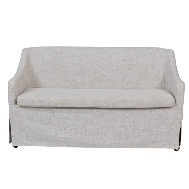 Dana Heights 60" Slipcovered Dining Settee with Casters & Upholstered Cushion