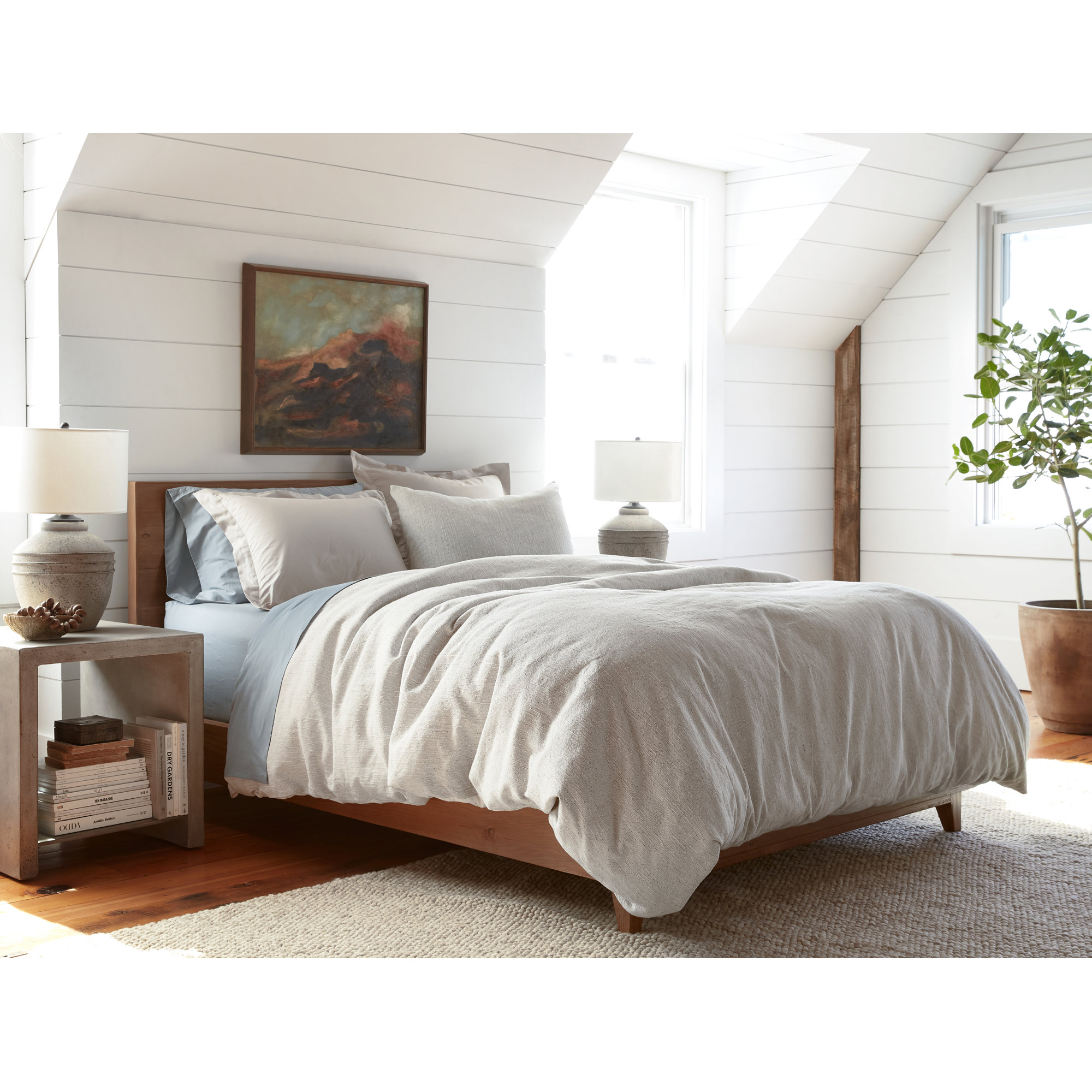 Toro Canyon Cotton Duvet Cover, Sterling, King/Cal King Duvet Cover