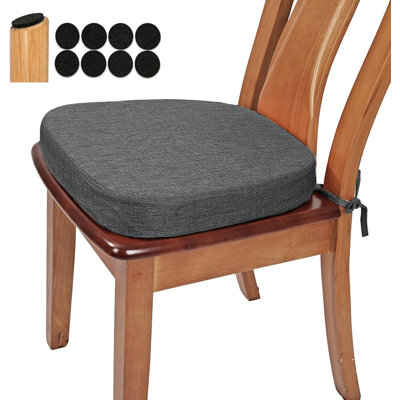 Coussin de chaise de salle à manger épais en tissu tissé de 2,5 po d'épaisseur, rembourrage confortable en mousse à haute densité en forme de U