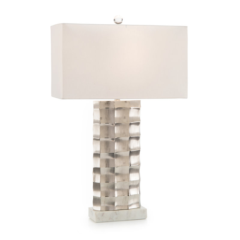 Chiseled And Polished Nickel Table Lamp