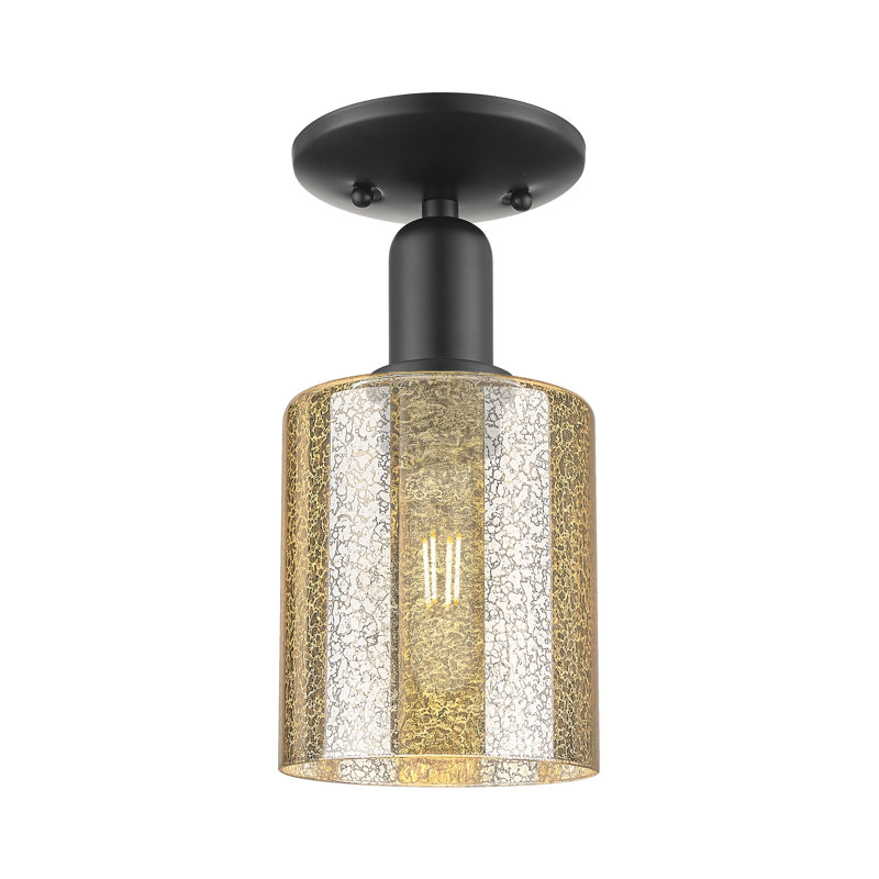Plafonnier semi-encastré 1 lumière Leilani, Transparent / noir mat