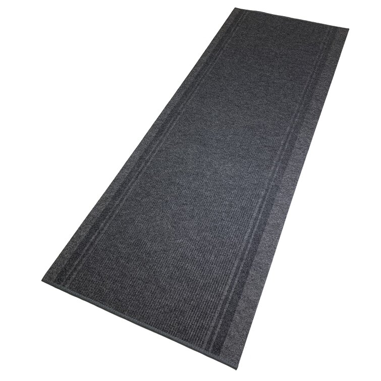 Light Weight Indoor / Outdoor Slip Resistant Charcoal Rug Ebern Designs Rug Size: Runner 3' x 15