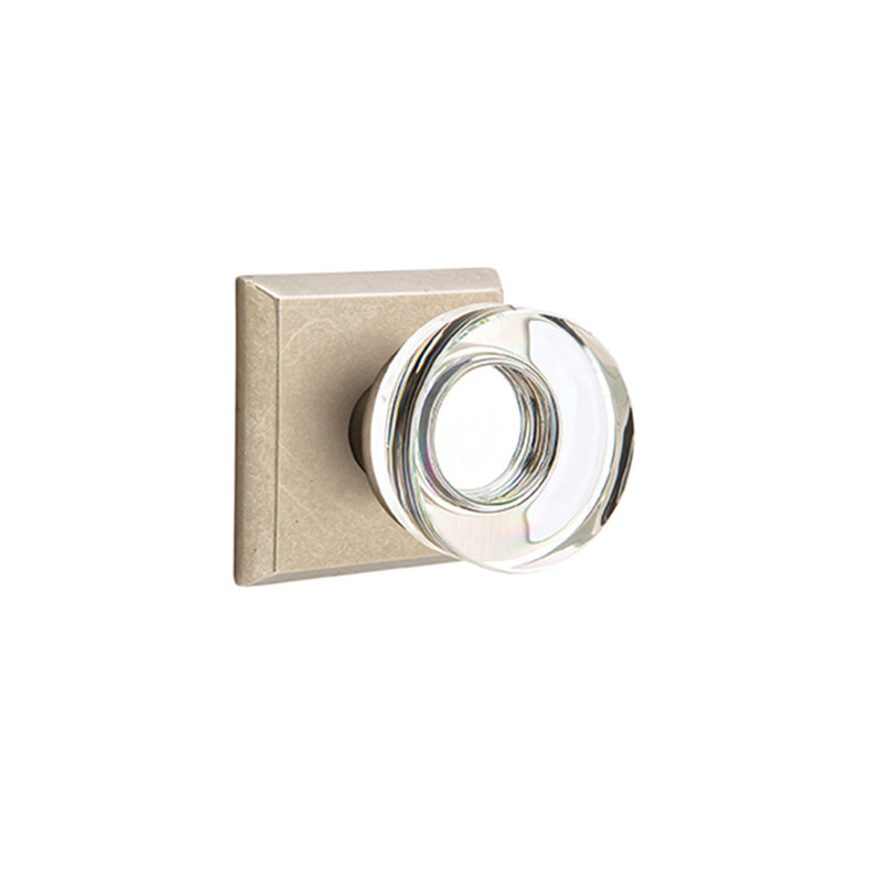 Poignée en cristal de disque intimité avec numéro 6 rose, Cascade bronze blanc