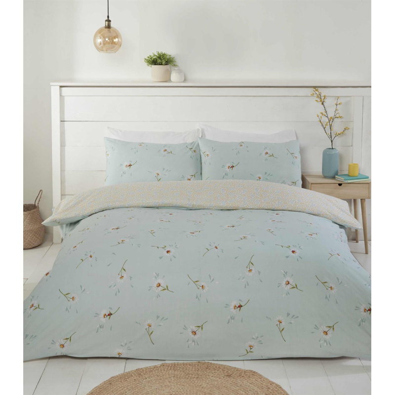 Adilson Cotton Blend Floral Duvet Cover Set with Pillowcases Included, Kingsize - 2 Standard Pillowcases
