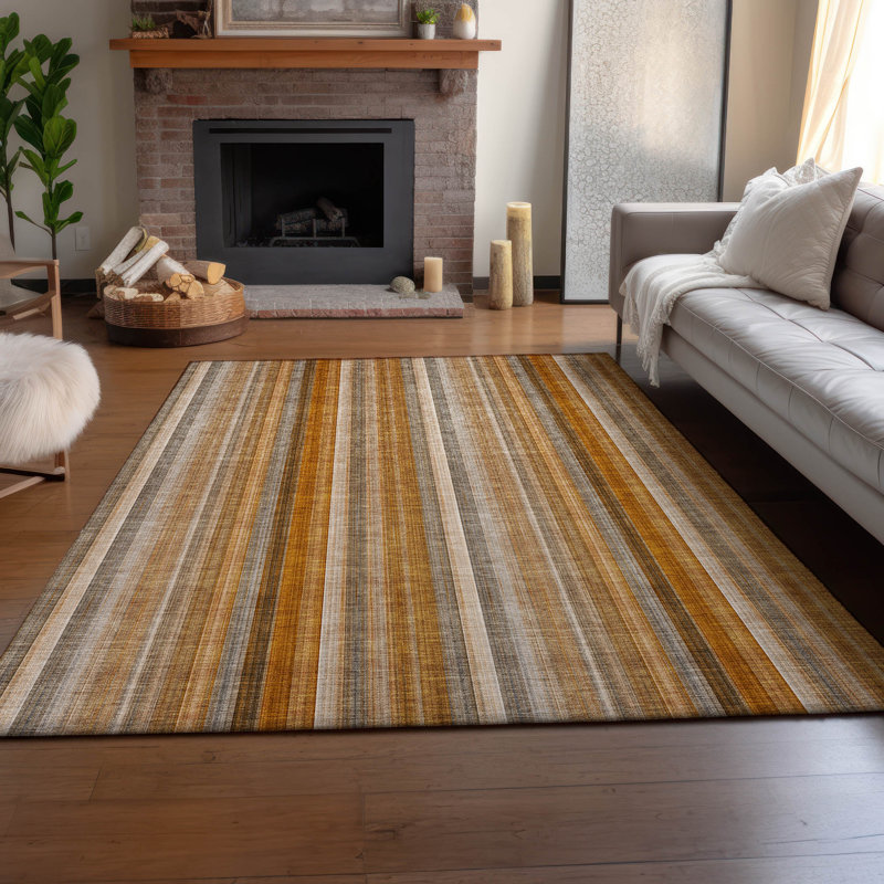Premium Machine Washable Cerrito AMF543 Paprika Rug, Rectangle 2'6" x 3'10"
