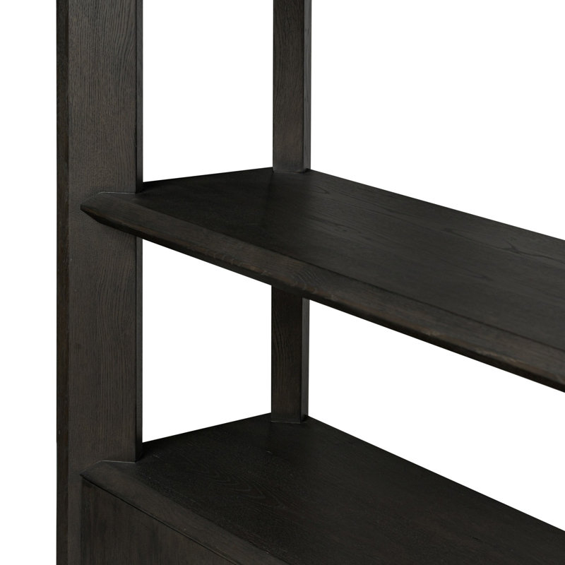 Orwin Wide Bookshelf-Smoked Black Oak, Black