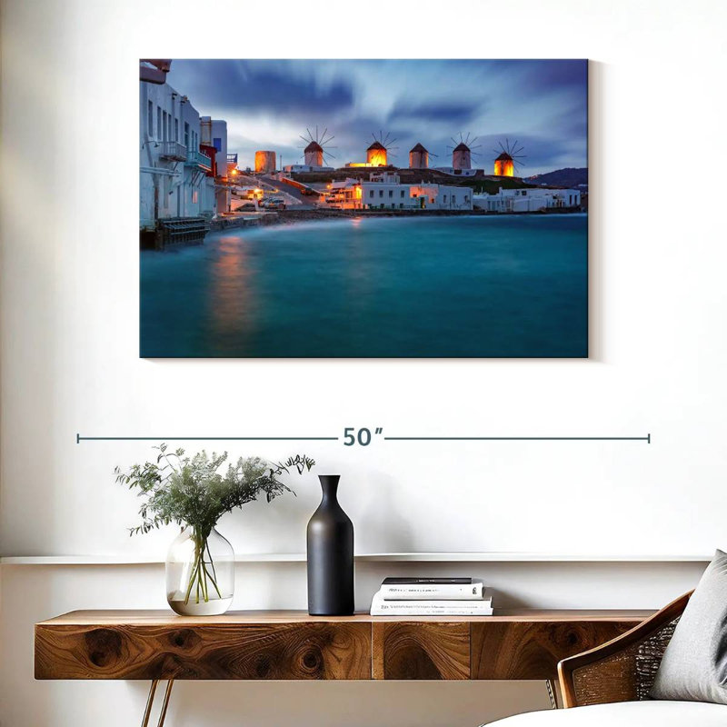 Gillard Mykonos Seaside Windmills, H 26 po x l 39 po
